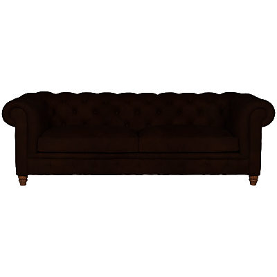 Halo Earle Aniline Leather Chesterfield Grand Sofa, Antique Whisky